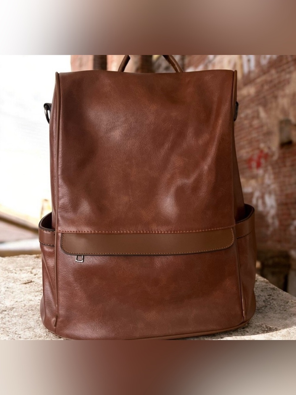 Women’s Brown Cheruty Vegan Leather Backpack Bag